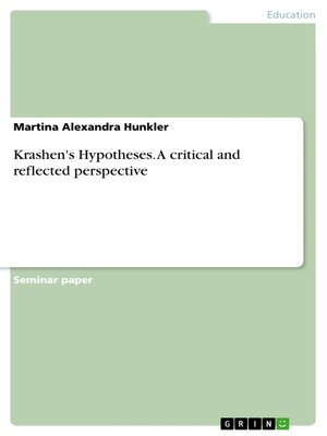 cover image of Krashen's Hypotheses. a critical and reflected perspective